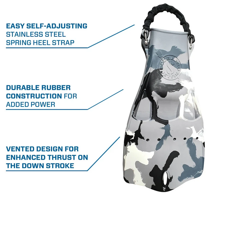 Scubapro White Camo Rubber Jet Fins With Spring Heel Straps - Scuba Diving  Superstore